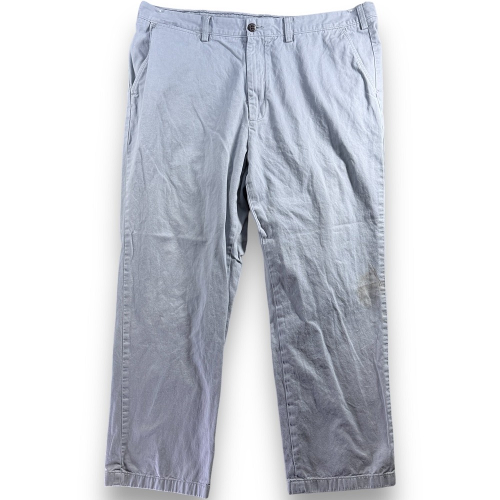 Nautica Classic Fit Mens Size 40X32 Gray‎ Khaki Flat Front Chino Pants *READ*